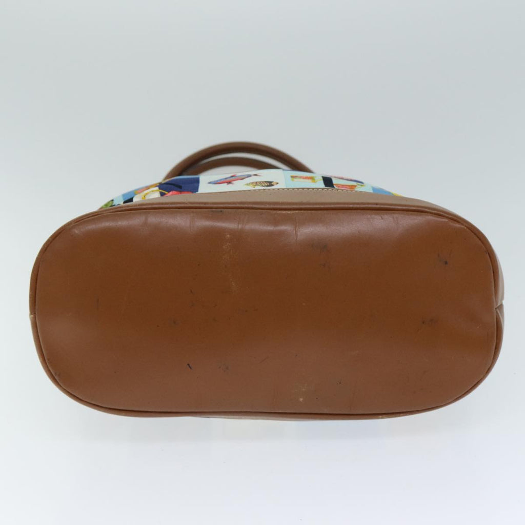 GUCCI Tote Bag Canvas Leather Blue Brown 002 2040 0307 80176