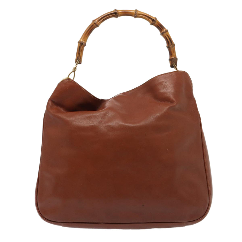 GUCCI Bamboo Shoulder Bag Leather Brown 001 1781 1577 80180