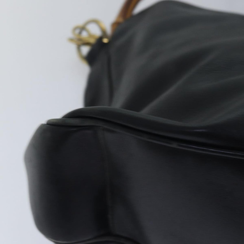 GUCCI Bamboo Shoulder Bag Leather Black 001 1638 200047 80194