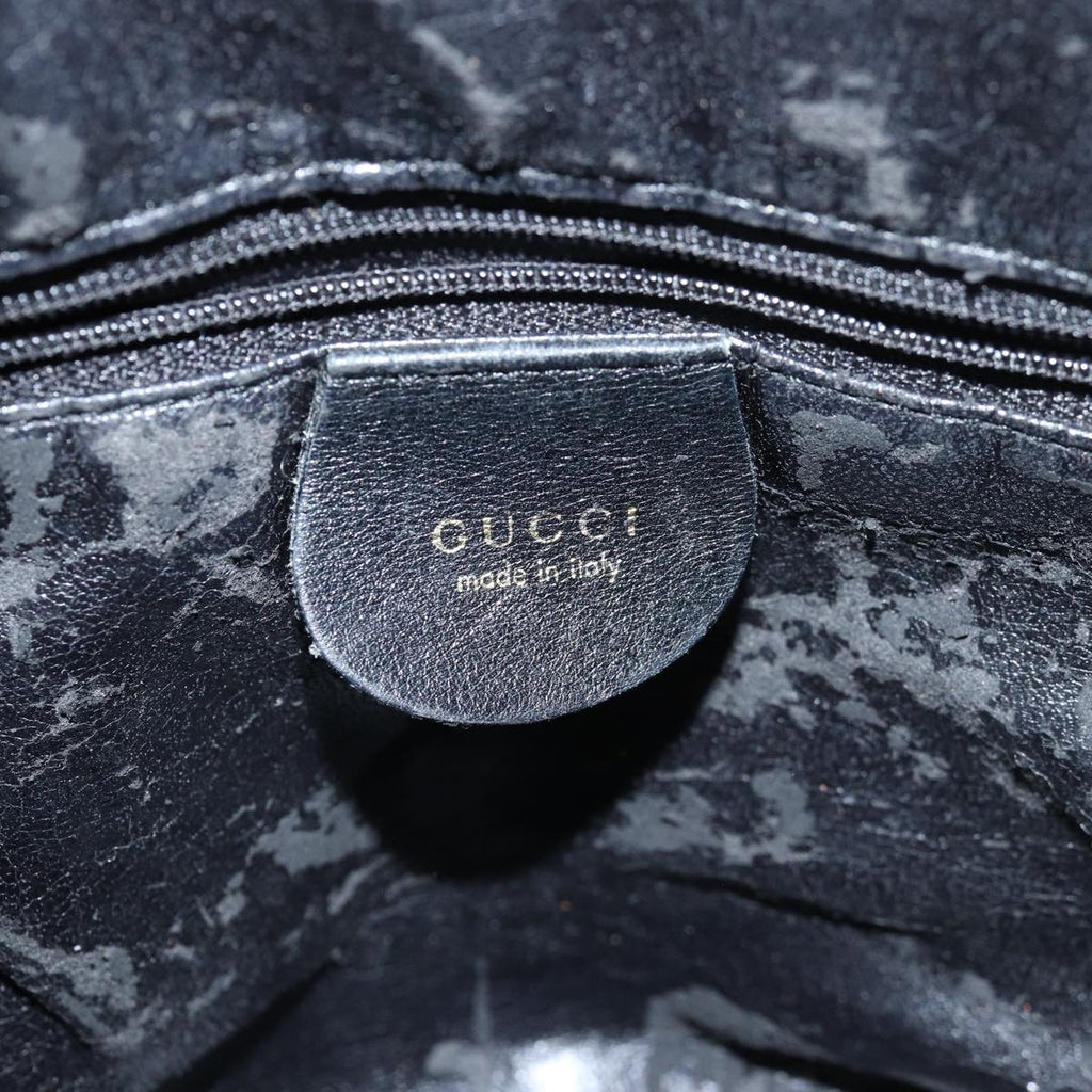 GUCCI Bamboo Shoulder Bag Leather Black 001 1638 200047 80194
