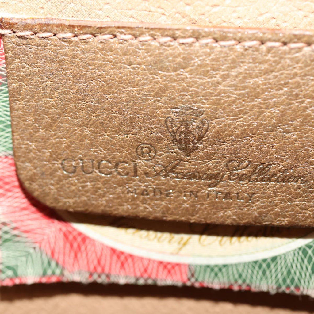 GUCCI GG Canvas Web Sherry Line Clutch Bag PVC Beige Green Red 80235