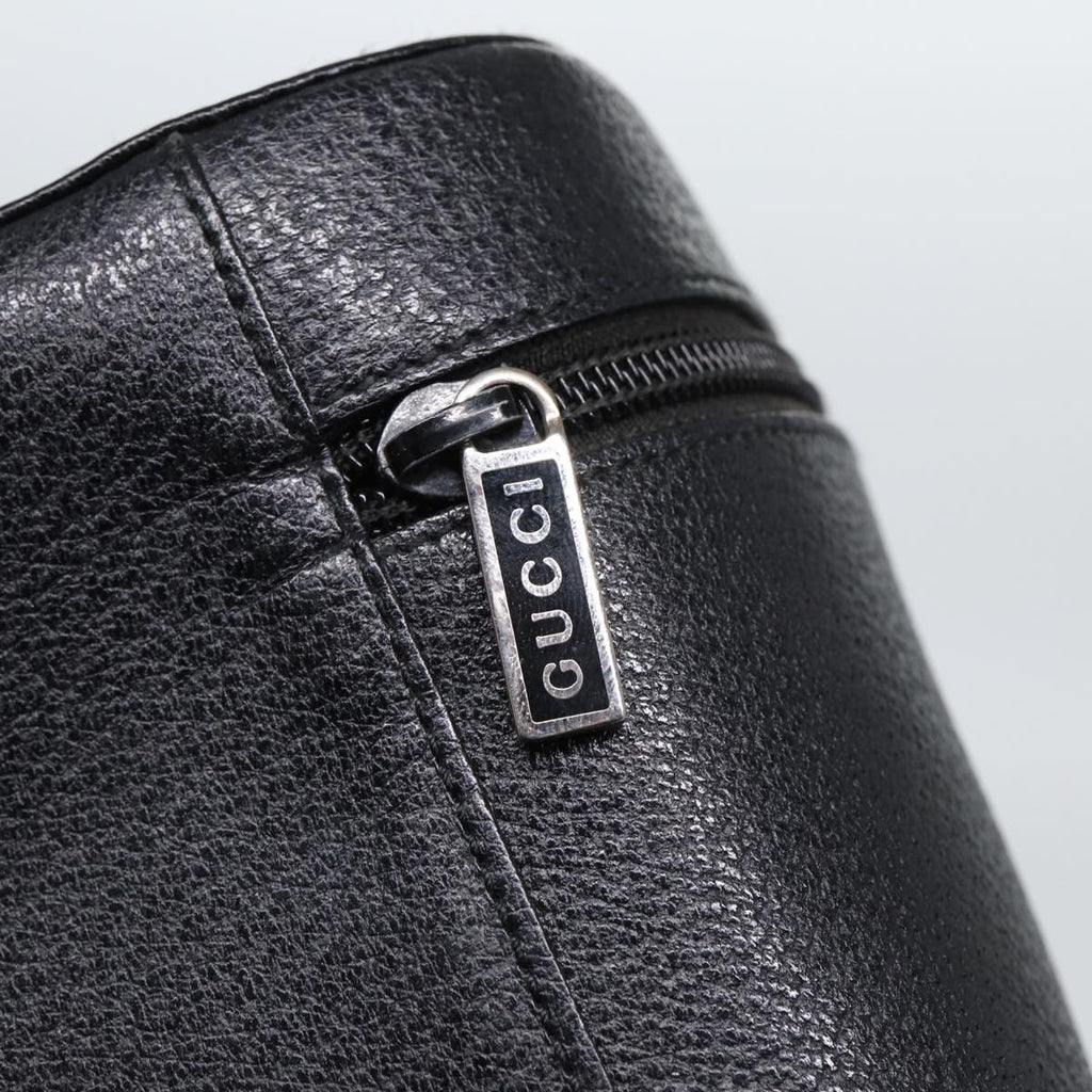 GUCCI Vanity Cosmetic Pouch Leather Black 80238