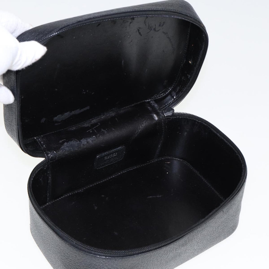 GUCCI Vanity Cosmetic Pouch Leather Black 80238