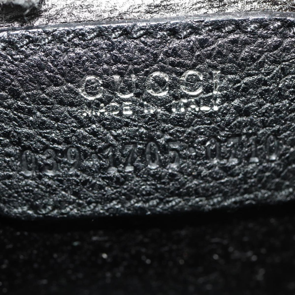 GUCCI Vanity Cosmetic Pouch Leather Black 80238