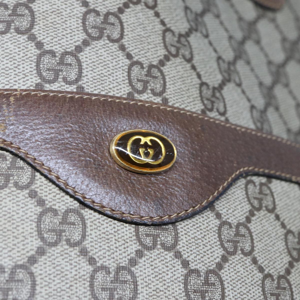 GUCCI GG Canvas Web Sherry Line Tote Bag PVC Leather Beige Green Red 80255