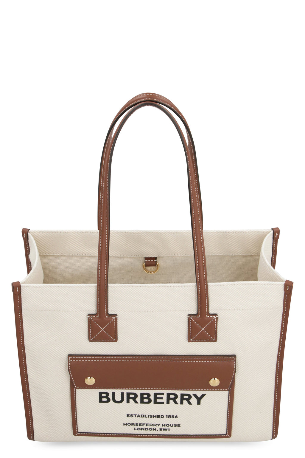 FREYA SMALL BEIGE/LEATHER TOTE