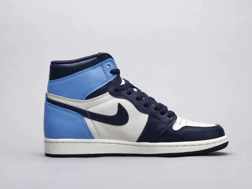 Designer Blue Black White Jordan 1 High Q AJ1 ObsiGLAMIan UNISEX ( Customs And Box ), Jordan 1 Sneakers FREE SHIPPING WITH FEDEX