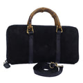 GUCCI Bamboo Wallet Suede 2way Navy 039 1998 0700 80565