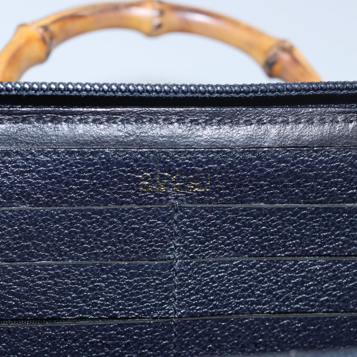 GUCCI Bamboo Wallet Suede 2way Navy 039 1998 0700 80565