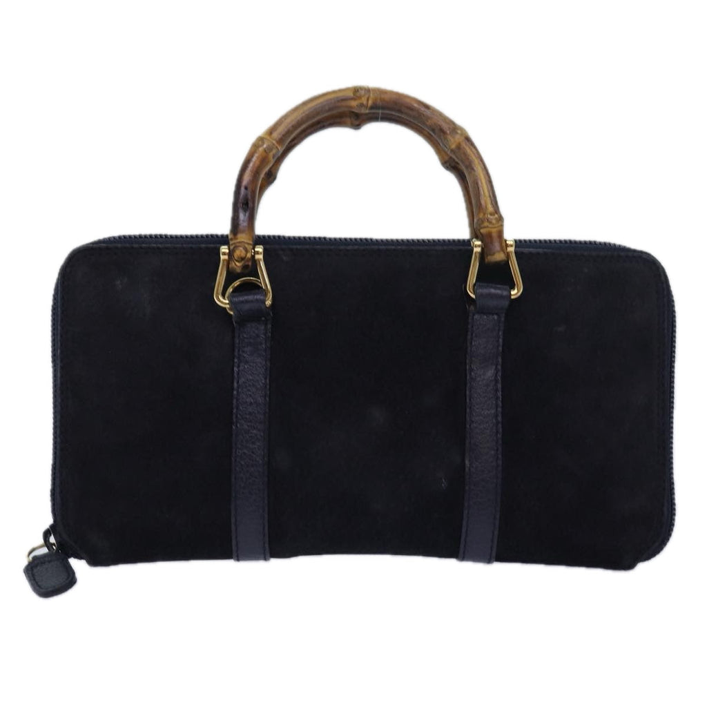 GUCCI Bamboo Wallet Suede 2way Navy 039 1998 0700 80565