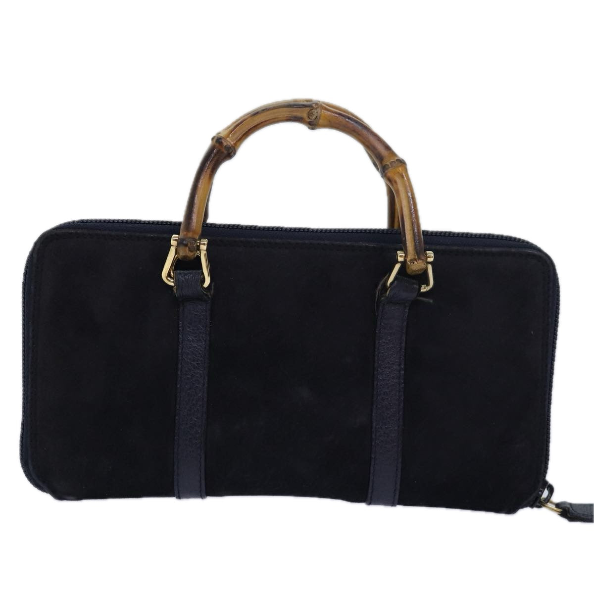 GUCCI Bamboo Wallet Suede 2way Navy 039 1998 0700 80565