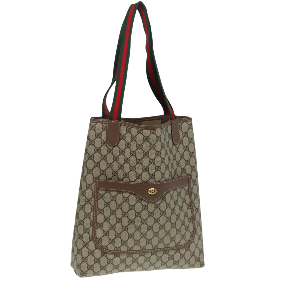 GUCCI GG Supreme Web Sherry Line Tote Bag PVC Beige 002 090 6487 80597