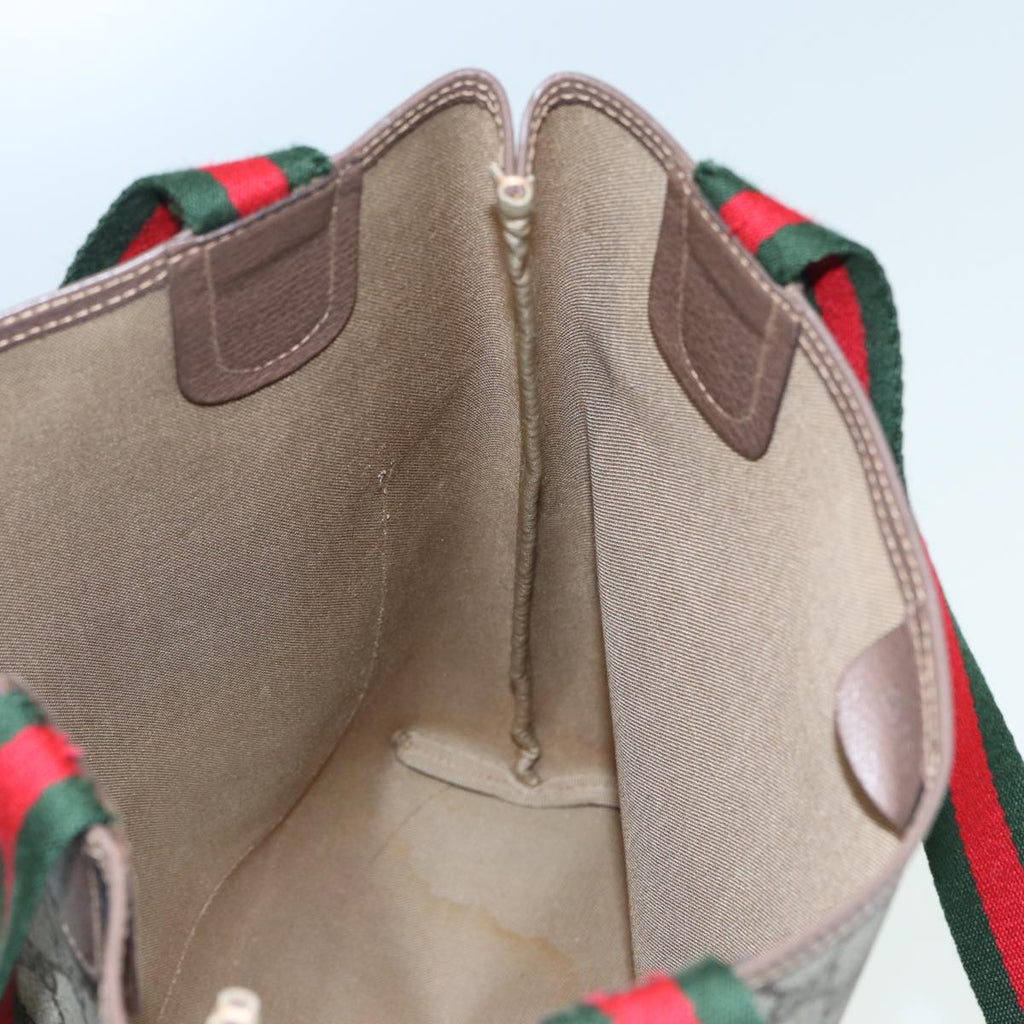 GUCCI GG Supreme Web Sherry Line Tote Bag PVC Beige 002 090 6487 80597