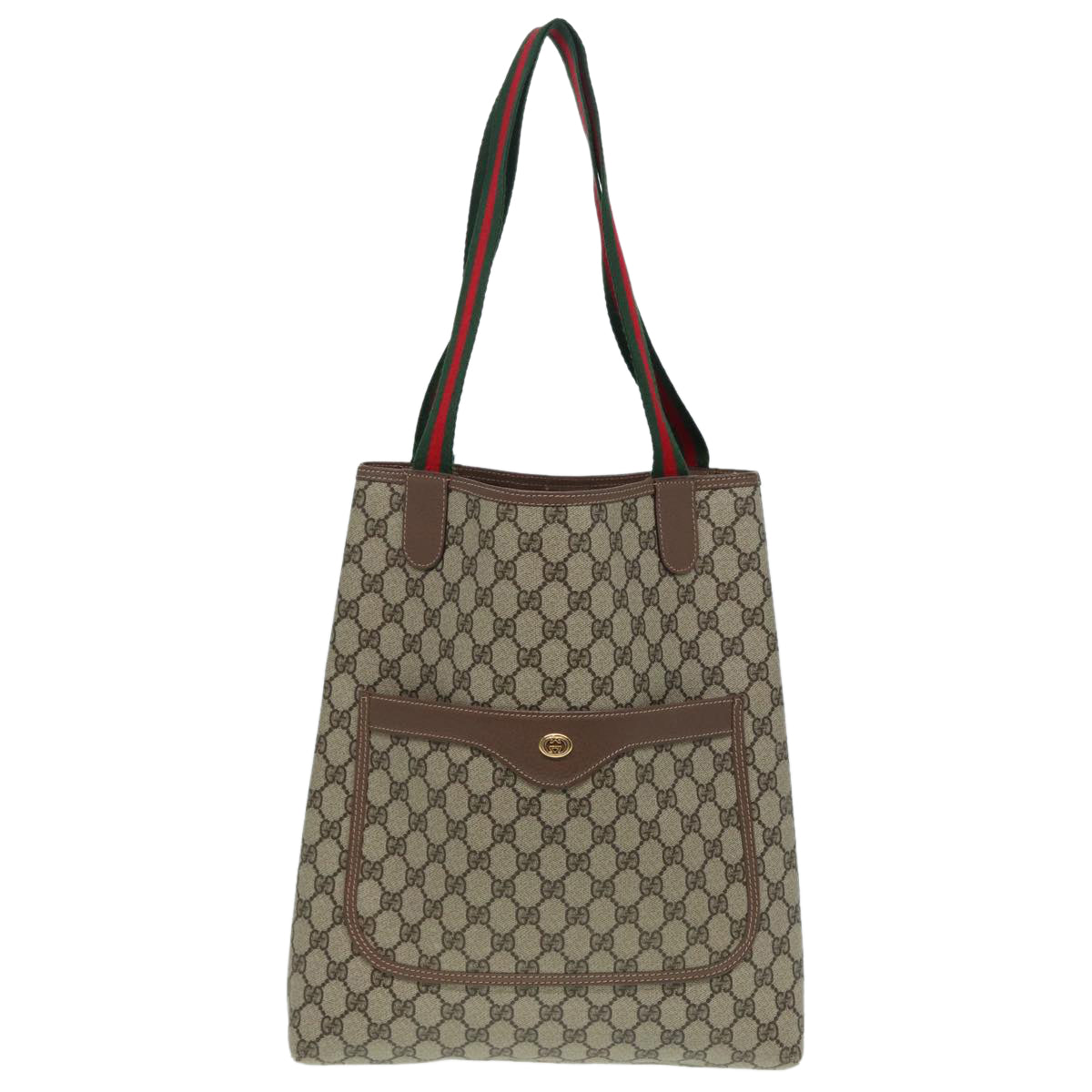 GUCCI GG Supreme Web Sherry Line Tote Bag PVC Beige 002 090 6487 80597