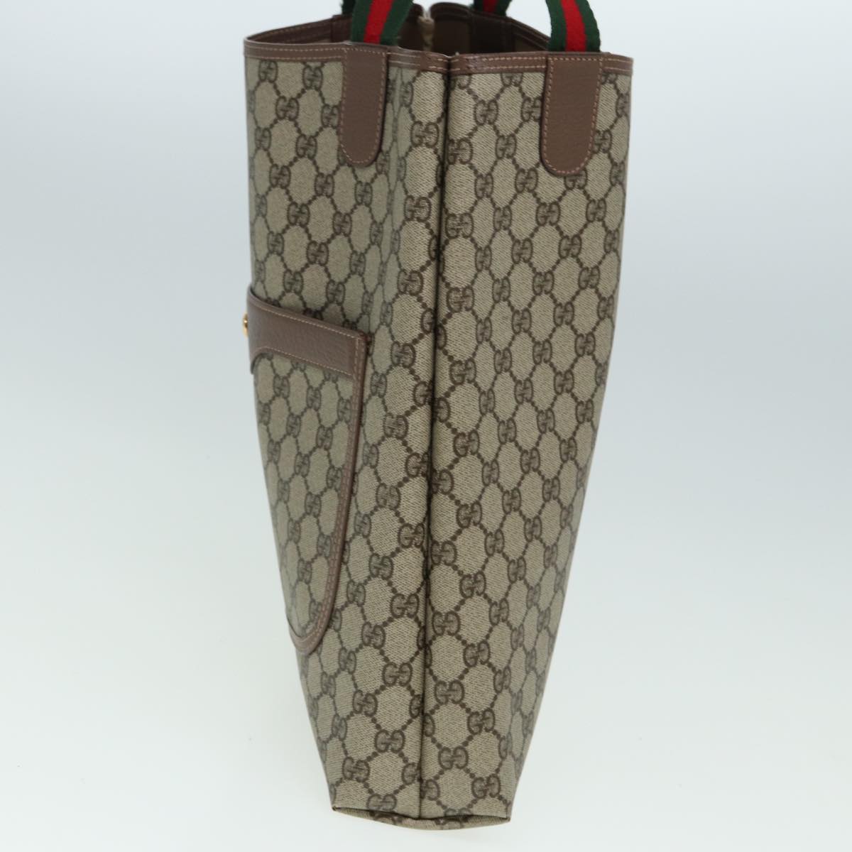 GUCCI GG Supreme Web Sherry Line Tote Bag PVC Beige 002 090 6487 80597
