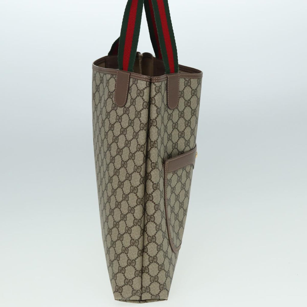 GUCCI GG Supreme Web Sherry Line Tote Bag PVC Beige 002 090 6487 80597