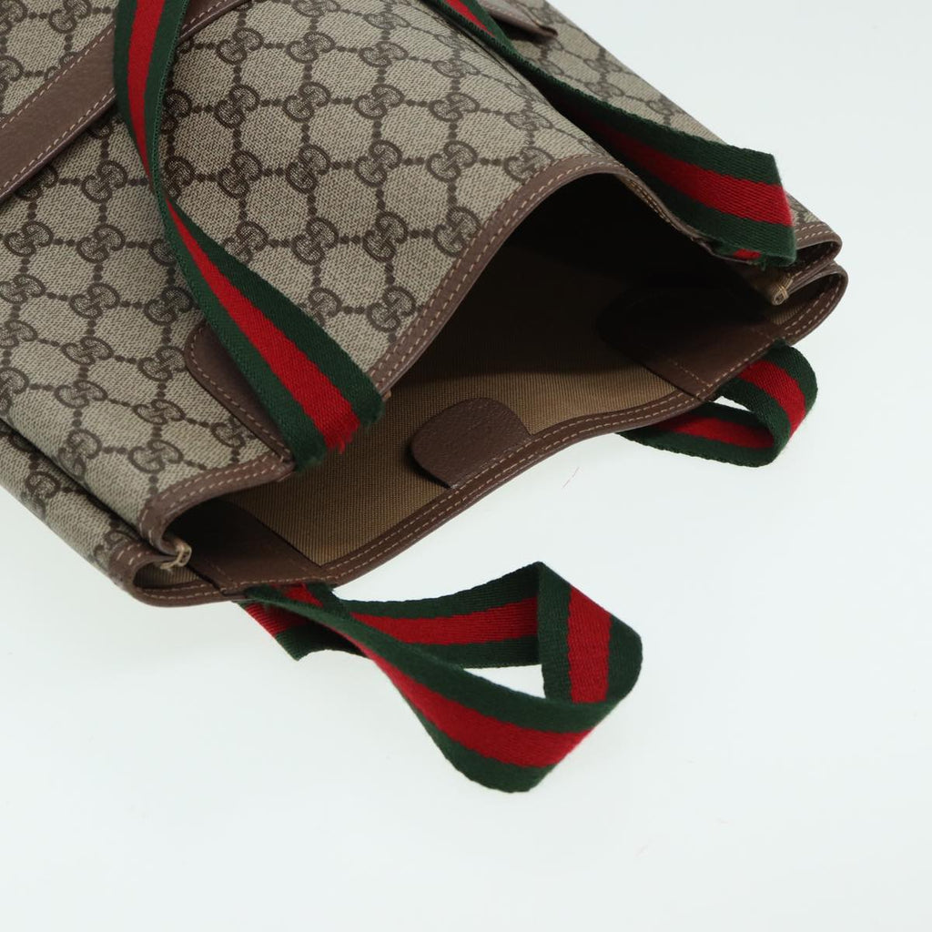 GUCCI GG Supreme Web Sherry Line Tote Bag PVC Beige 002 090 6487 80597