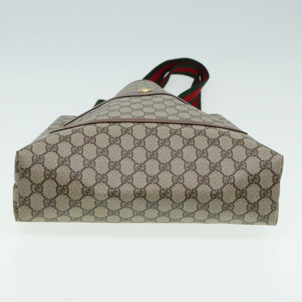 GUCCI GG Supreme Web Sherry Line Tote Bag PVC Beige 002 090 6487 80597