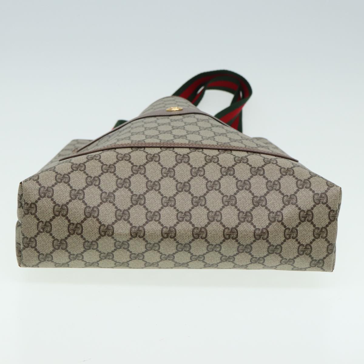 GUCCI GG Supreme Web Sherry Line Tote Bag PVC Beige 002 090 6487 80597