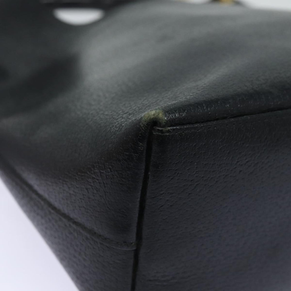 GUCCI Bamboo Hand Bag Leather Black 001 1880 80601