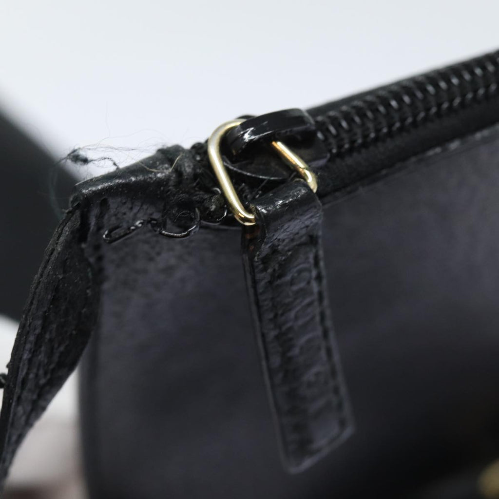 GUCCI Bamboo Hand Bag Leather Black 001 1880 80601