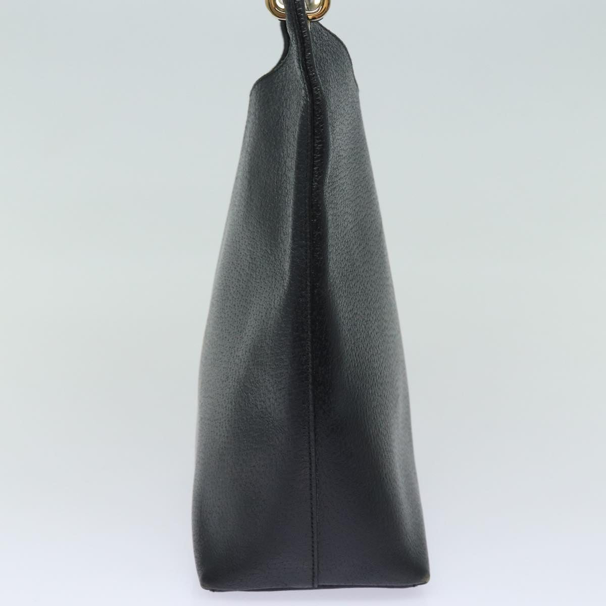 GUCCI Bamboo Hand Bag Leather Black 001 1880 80601
