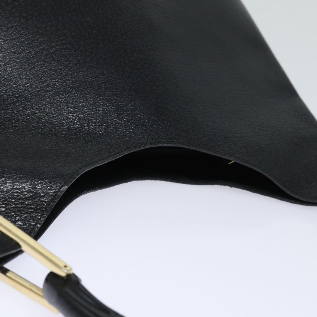 GUCCI Bamboo Hand Bag Leather Black 001 1880 80601