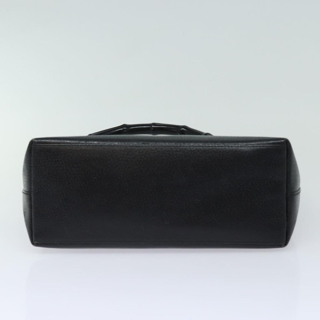 GUCCI Bamboo Hand Bag Leather Black 001 1880 80601