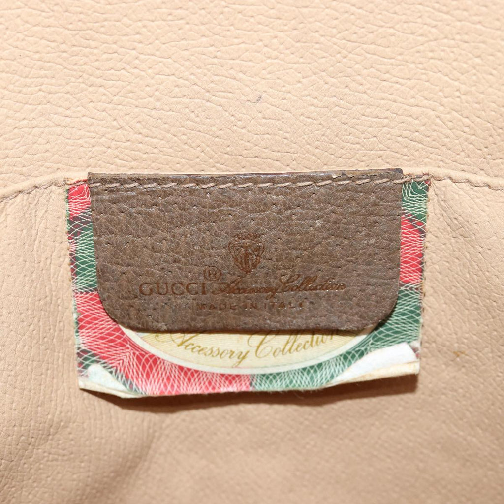 GUCCI GG Supreme Web Sherry Line Clutch Bag PVC Beige Red 89 01 031 80603