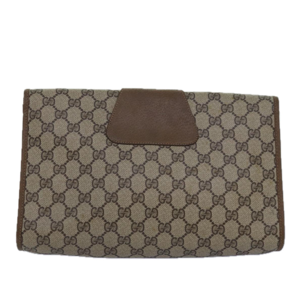 GUCCI GG Supreme Web Sherry Line Clutch Bag PVC Beige Red 89 01 031 80603