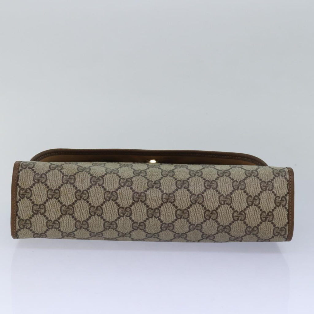 GUCCI GG Supreme Web Sherry Line Clutch Bag PVC Beige Red 89 01 031 80603