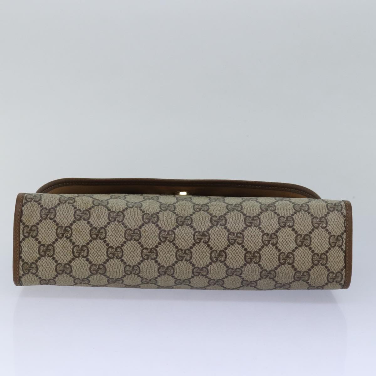 GUCCI GG Supreme Web Sherry Line Clutch Bag PVC Beige Red 89 01 031 80603