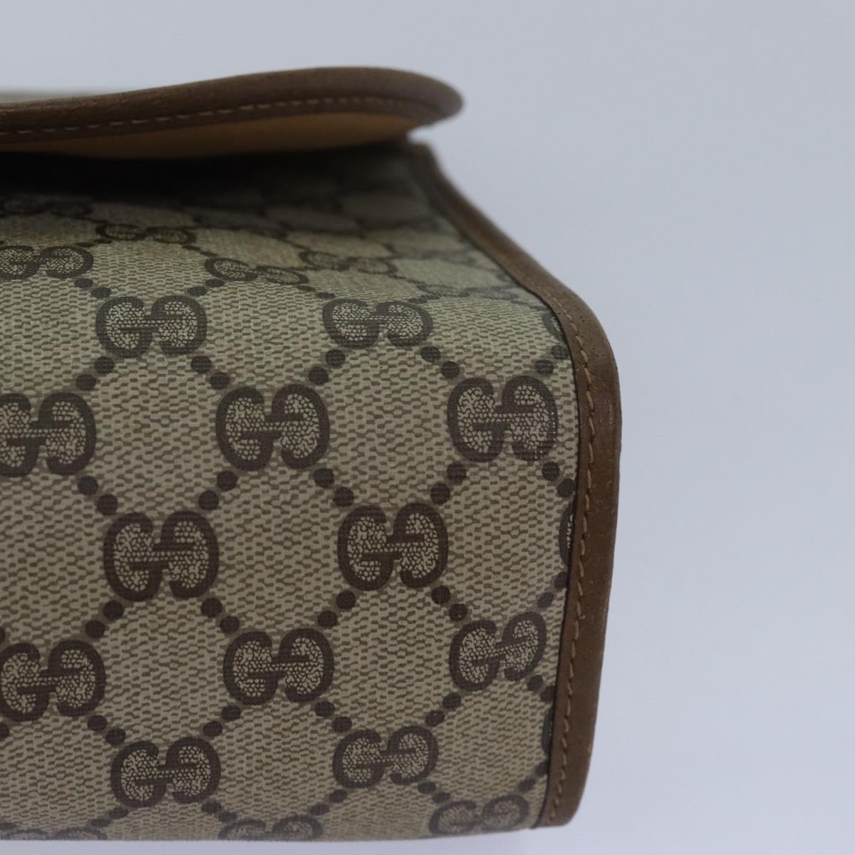 GUCCI GG Supreme Web Sherry Line Clutch Bag PVC Beige Red 89 01 031 80603