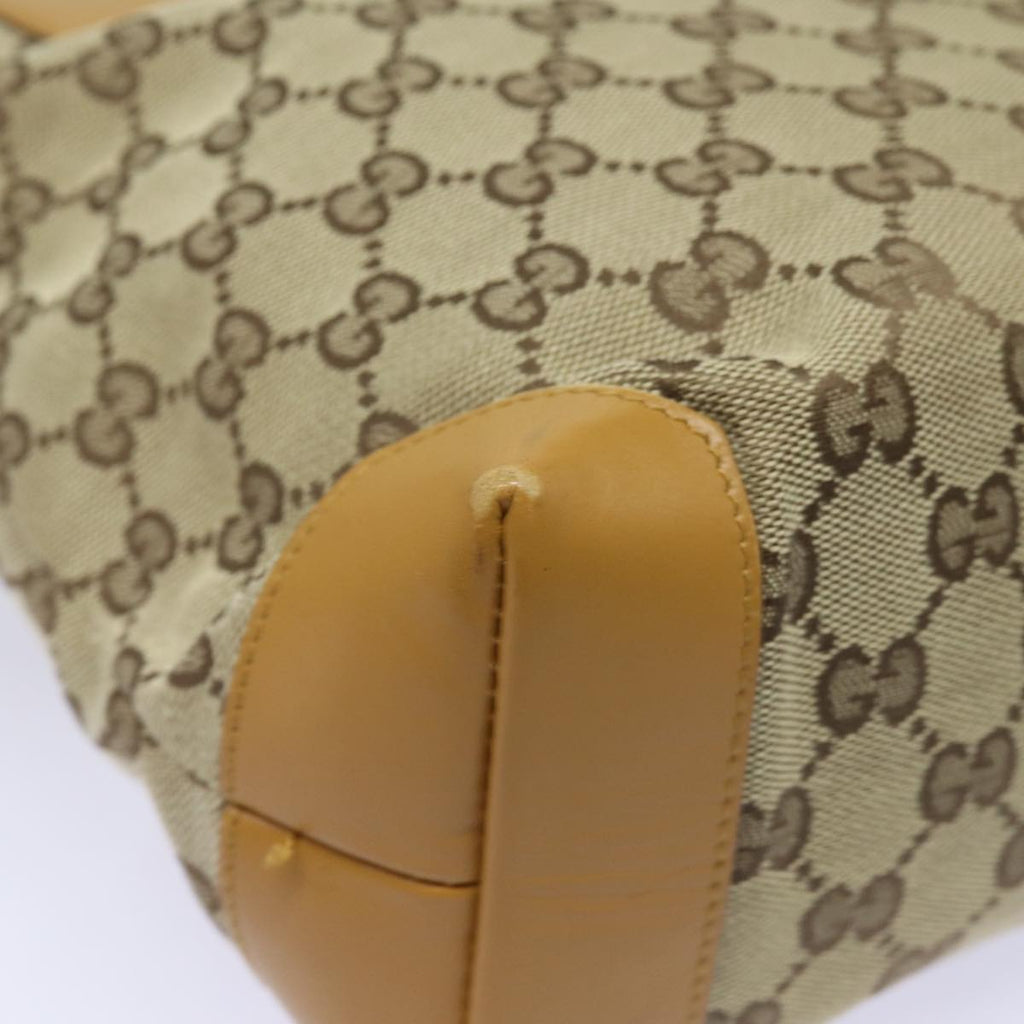 GUCCI GG Canvas Sherry Line Hand Bag Beige Red Brown 019 0402 80606