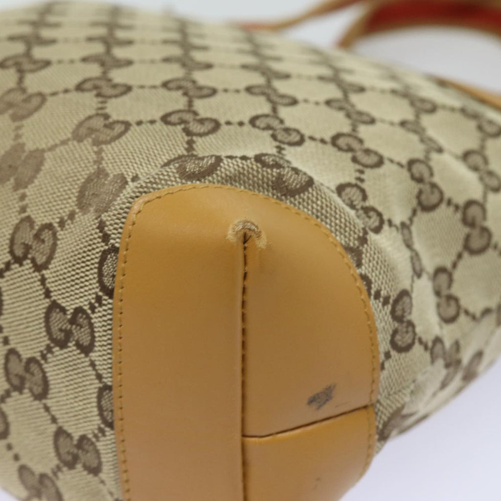 GUCCI GG Canvas Sherry Line Hand Bag Beige Red Brown 019 0402 80606