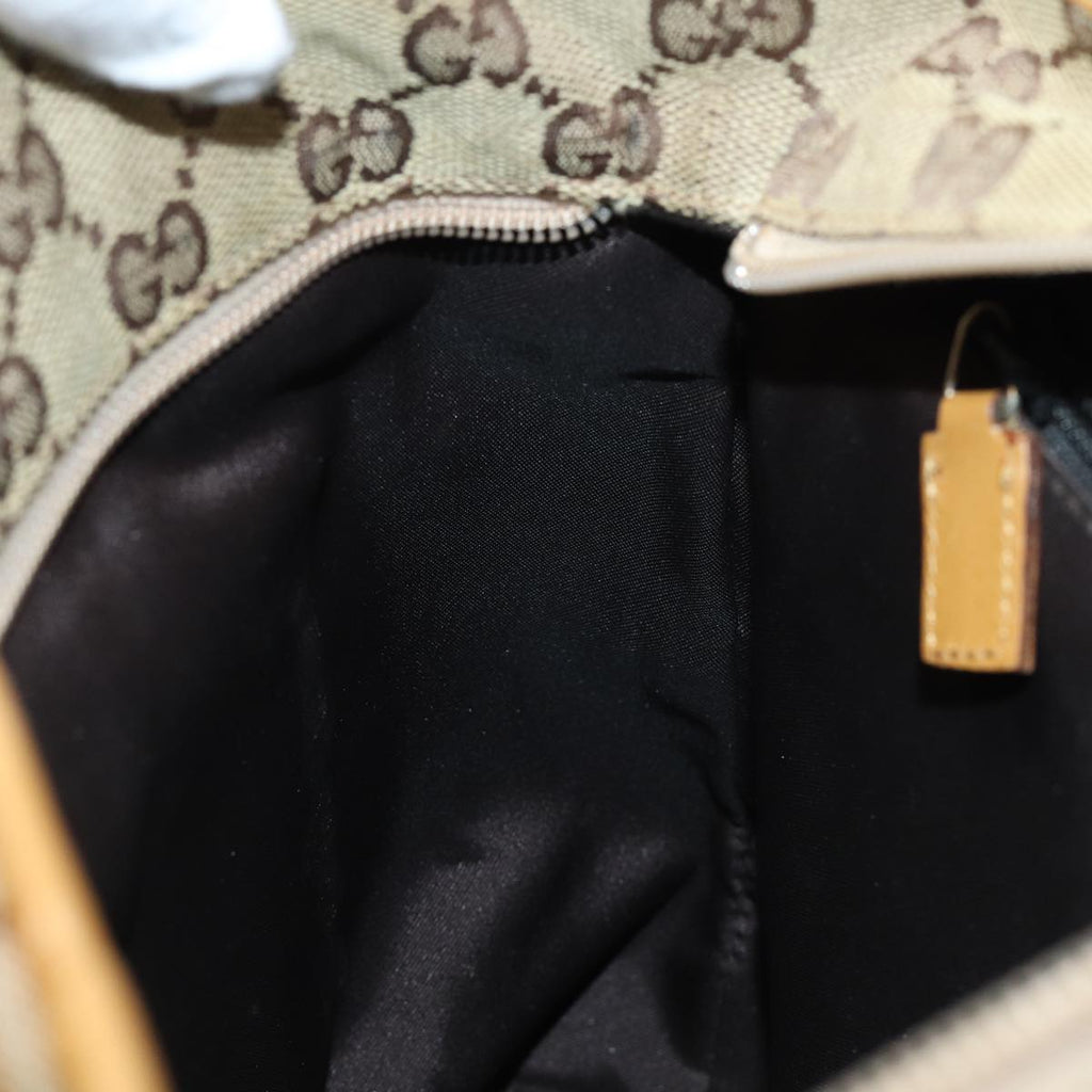GUCCI GG Canvas Sherry Line Hand Bag Beige Red Brown 019 0402 80606