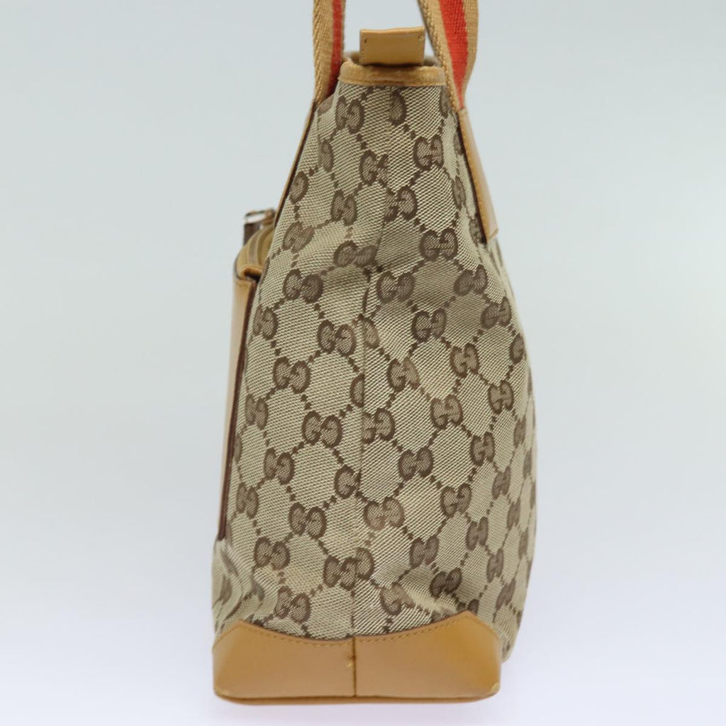 GUCCI GG Canvas Sherry Line Hand Bag Beige Red Brown 019 0402 80606