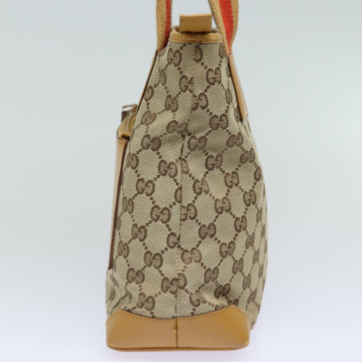 GUCCI GG Canvas Sherry Line Hand Bag Beige Red Brown 019 0402 80606