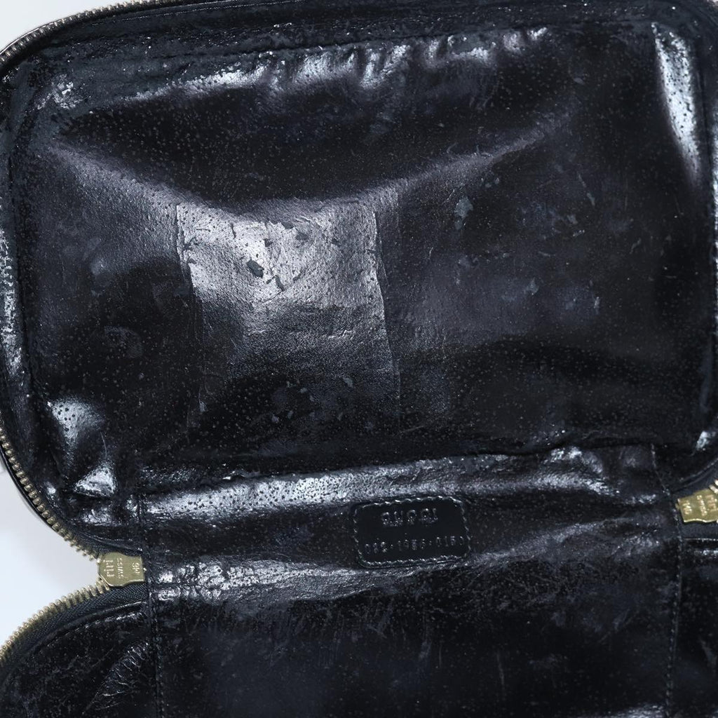GUCCI Vanity Cosmetic Pouch Patent leather Black 032 1956 0150 80625