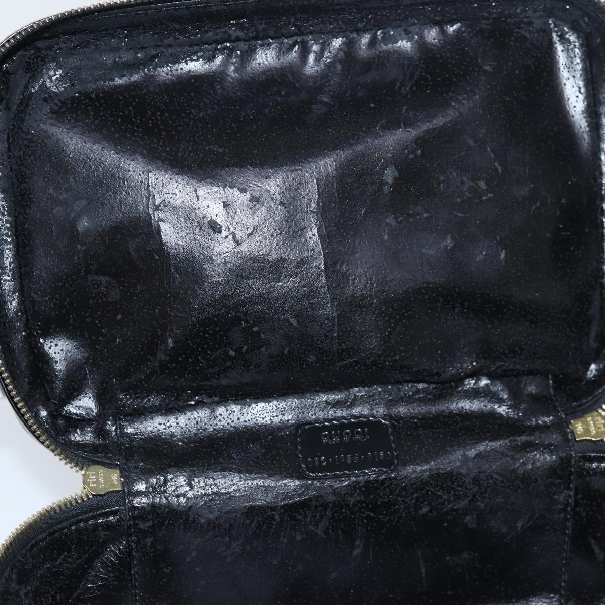GUCCI Vanity Cosmetic Pouch Patent leather Black 032 1956 0150 80625