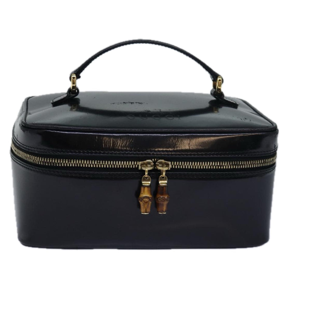 GUCCI Vanity Cosmetic Pouch Patent leather Black 032 1956 0150 80625
