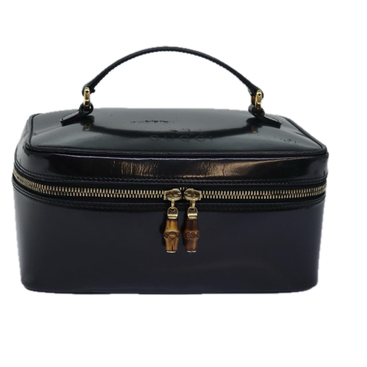 GUCCI Vanity Cosmetic Pouch Patent leather Black 032 1956 0150 80625