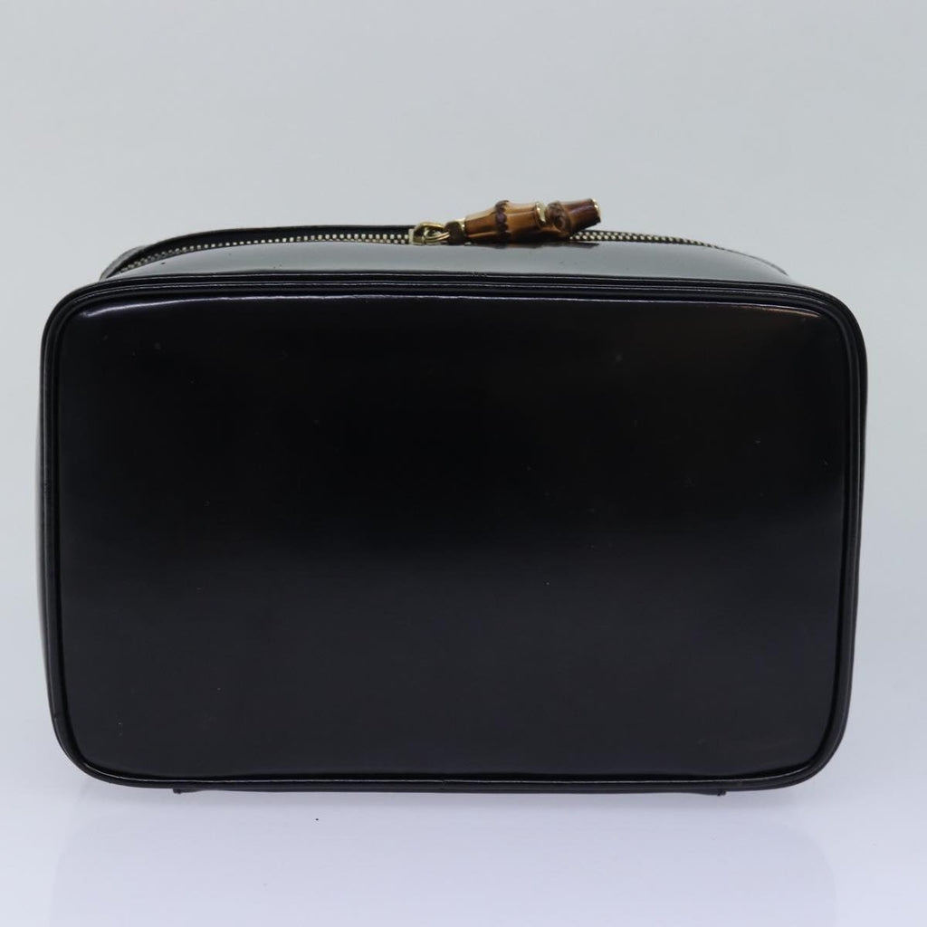 GUCCI Vanity Cosmetic Pouch Patent leather Black 032 1956 0150 80625