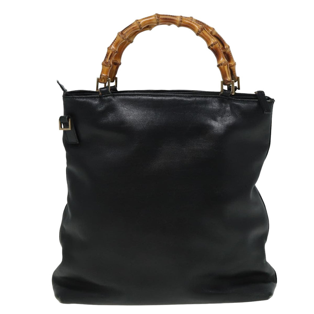 GUCCI Bamboo Hand Bag 2way Black 80627