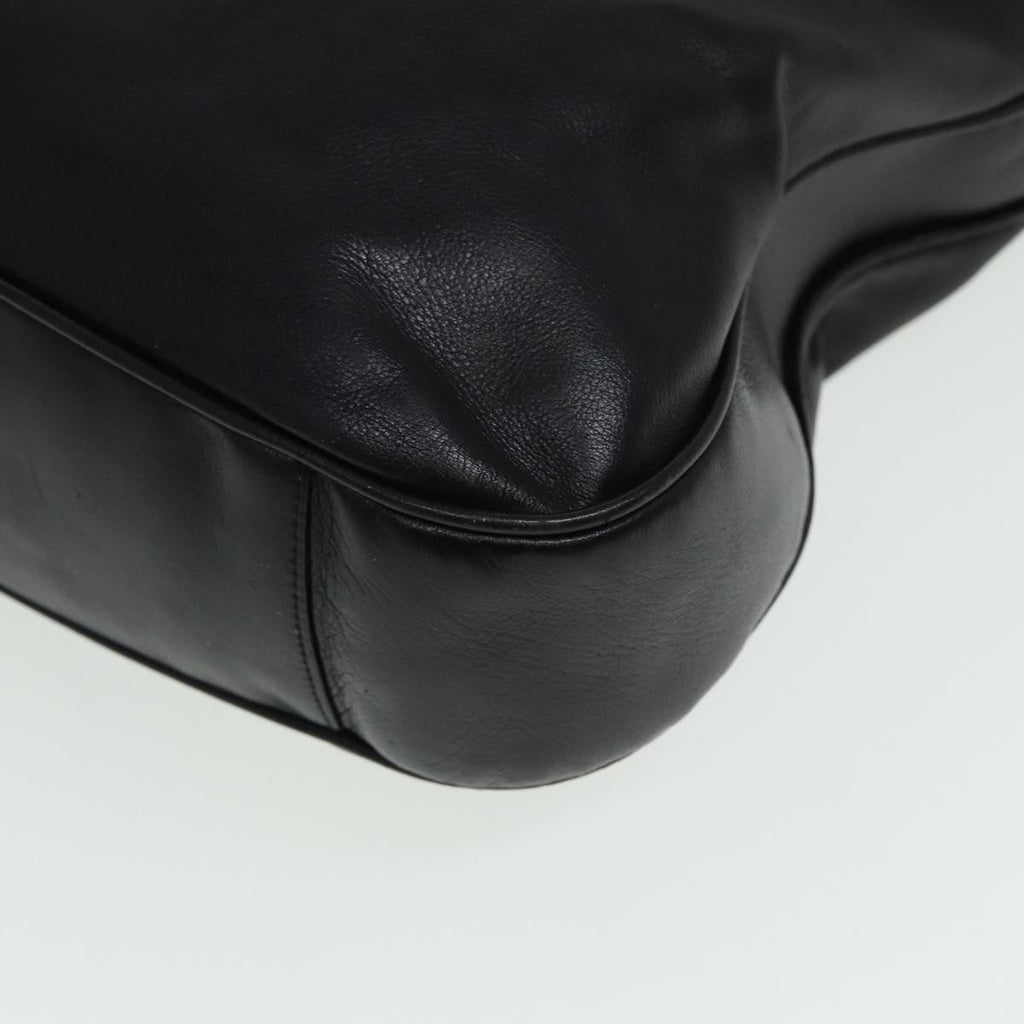 GUCCI Bamboo Hand Bag Leather Black 80628