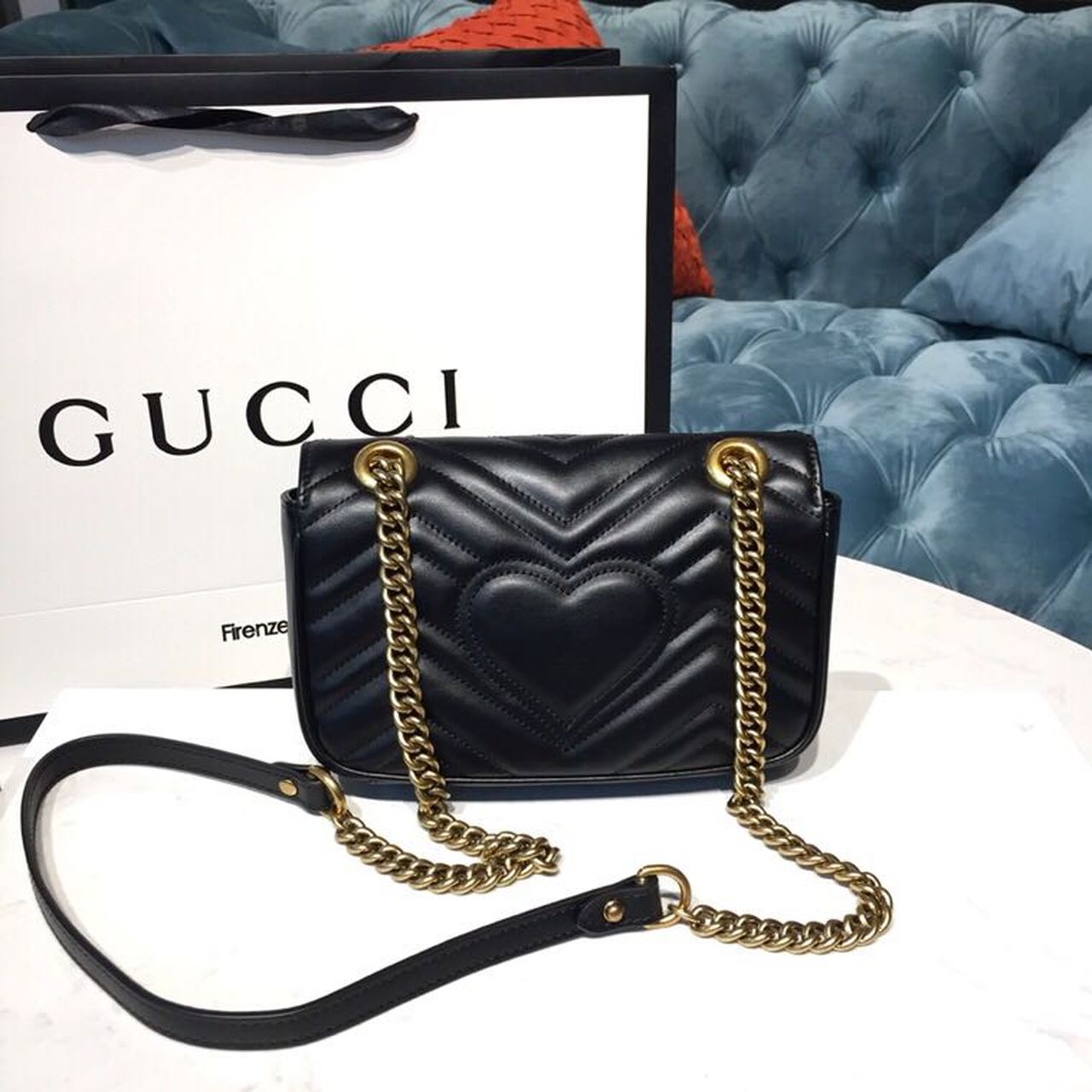 Glami Marmont MatelassÃƒÂ© Mini Bag Black MatelassÃƒÂ© Chevron With A Heart For Women 8.5in/22cm Glami  446744 DTGLAMIT 1000