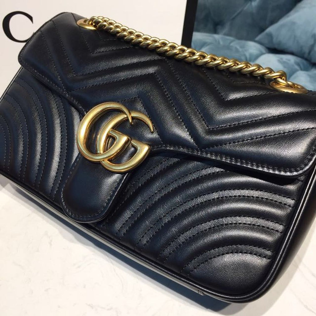 Glami Marmont Small MatelassÃƒÂ© Shoulder Bag Black MatelassÃƒÂ© Chevron With A Heart For Women 10in/22cm Glami 446744 DTGLAMIT 1000