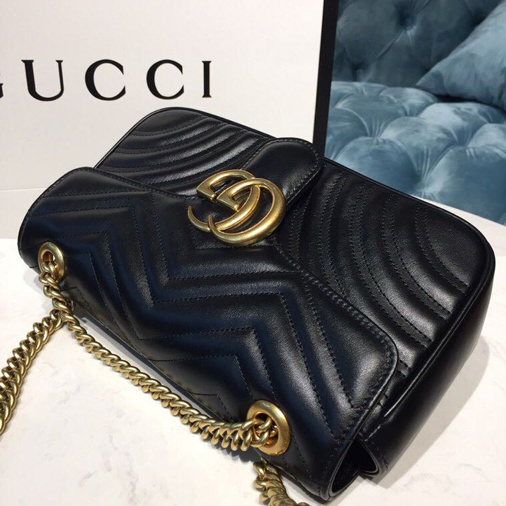 Glami Marmont Small MatelassÃƒÂ© Shoulder Bag Black MatelassÃƒÂ© Chevron With A Heart For Women 10in/22cm Glami 446744 DTGLAMIT 1000