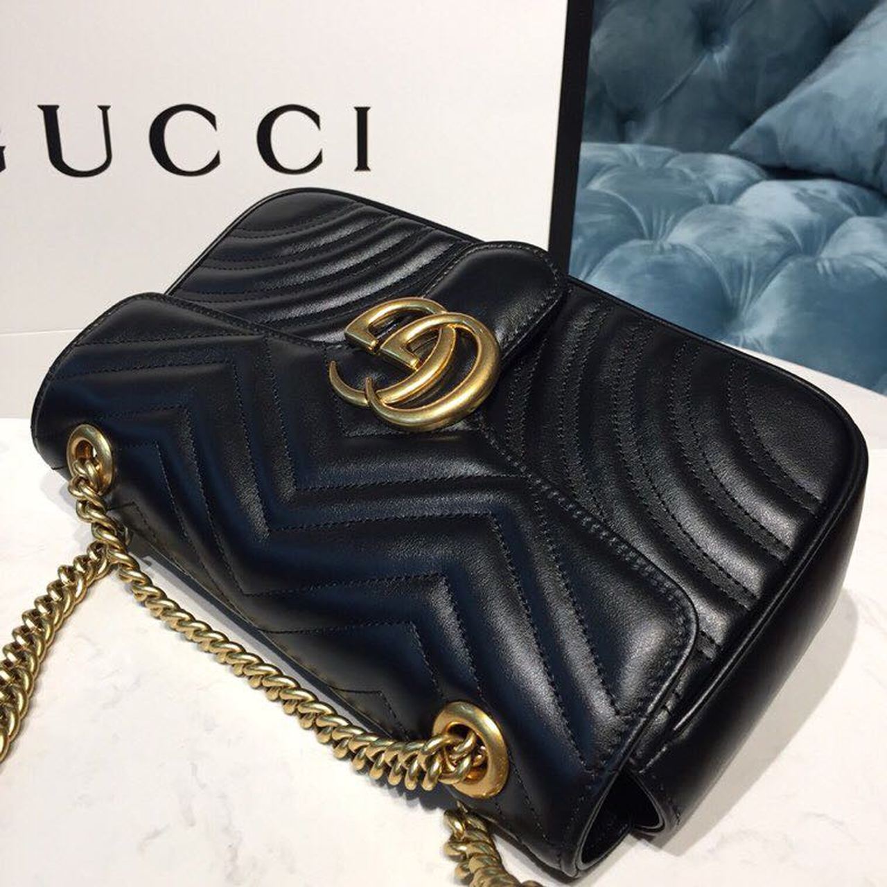 Glami Marmont Small MatelassÃƒÂ© Shoulder Bag Black MatelassÃƒÂ© Chevron With A Heart For Women 10in/22cm Glami 446744 DTGLAMIT 1000