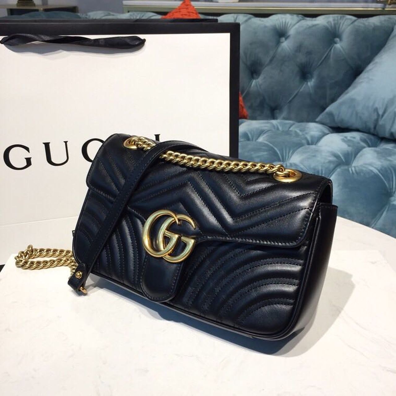 Glami Marmont Small MatelassÃƒÂ© Shoulder Bag Black MatelassÃƒÂ© Chevron With A Heart For Women 10in/22cm Glami 446744 DTGLAMIT 1000